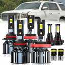 For 2015-2019 GMC Yukon light Bulbs, 9005 High Beam H11 Low Beam H16 Fog Light License Plate Lights Combo, 8PCS