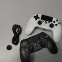 CHENGDAO Controller for PS4, Wireless Controllers for PlayStation 4/Pro/Slim, Remote Control with Adjustable RGB Light/1000mAh Battery/6-Axis Motion Sensor/Double Vibration/3.5mm Audio Jack, 2 Pack (Black&White)