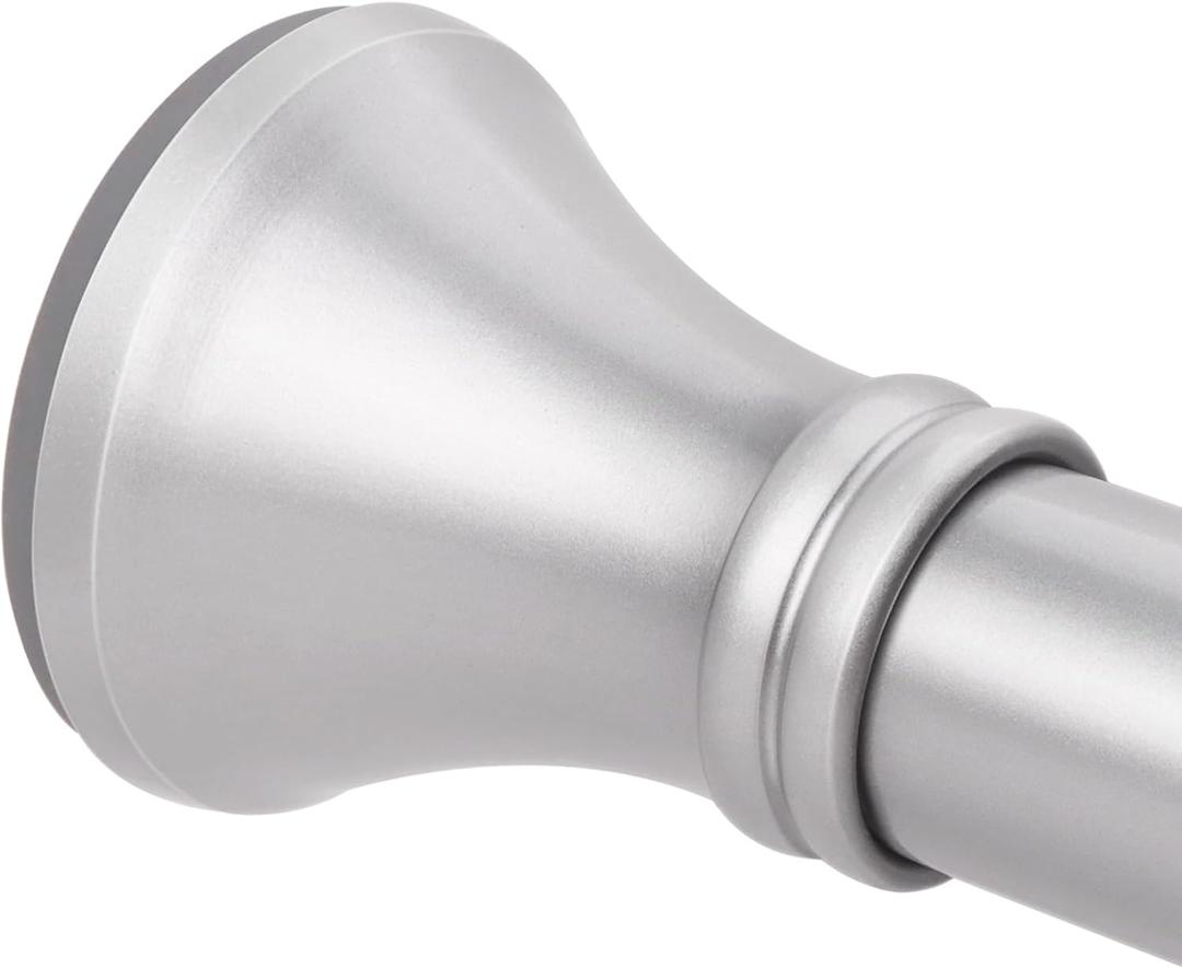 YNL Silver Shower Curtain Rod 36-68 Inch(3-5.67ft), No Slip No Drill Stainless Steel Spring Tension Curtain Rod, No Rust Shower Rod Adjustable For Bathroom closet