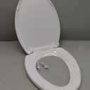 Toilet Seats Elongated,19" Extra Long Toilet Seat,Built-In Potty Training Seat for Toddlers,Safe & Durable PP Material,Quiet-Close Hinges, Easy Installation & Release with Hardware (White)