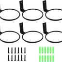 6 Pack 4 inch Flower Pot Holder Ring Wall Mounted, Metal Planter Hanger, Flower Pot Hangers, Matte Black Hanging Plant Holder for Home, Garden, Indoor, Outdoor