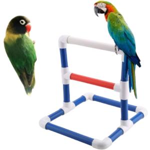 Bird Perch, Parrot Stand Perch Rack Bird Play Training Stands Parrots Shower Perches for Macaw Cockatoo African Grey Budgies Parakeet (PVC 2)