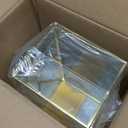 NCYP Glass Cards Box with Slot and Lock for Wedding - 12.6" x 5.9" x 9" Geometric Vintage Envelops Wishwell Card Holder - Tabletop Reception, Birthday Party Decor, Gold (Glass Box Only)