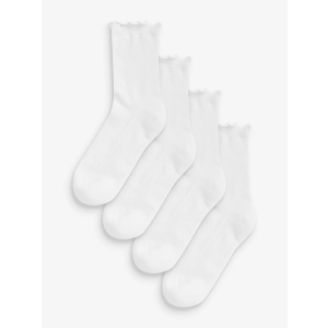 White Frill Top Cushion Sole Ankle Socks 4 Pack
5" foot
