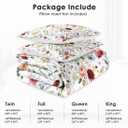 WeCozy Queen Size Comforter Set with 2 Pillowcases, Wildflower Flower Floral 3 Pcs Bedding for Kids and Adults, Boho Watercolor Butterfly Soft Comforter Set for Bedroom Bed Decor