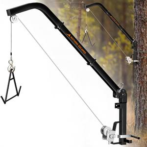 Tree Mounted Deer Hoist for Hunting, 400LBS Deer Feeder with Gambrel and 26FT Steel Cable, Deer Hanger for Skinning, Field Dressing
