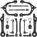 14PCS Front Control Arms with Ball Joints for Chrysler 300 Dodge Challenger Charger Magnum 2WD RWD 2005-2010 | Suspension Kit Tie Rod Ends Sway Bar End Link Replaces K620177 K620178 K620258