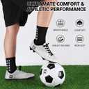 Ultrafun 5 Pairs Mens Grip Soccer Socks Non Slip Cushioned Crew Football Sports Socks