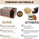 3 in 1 Coffee Filter Holder, Coffee Filters Storge Organizer with Lid for Home Kitchen Barista (Brown)