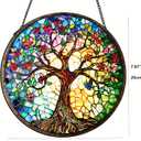 Tree of Life Suncatcher Stained Glass Suncatchers Stained Glass Ornament for Home Decor Indoor Wall Art Gift for Mother Women Friends (Tree of Life-F, M)