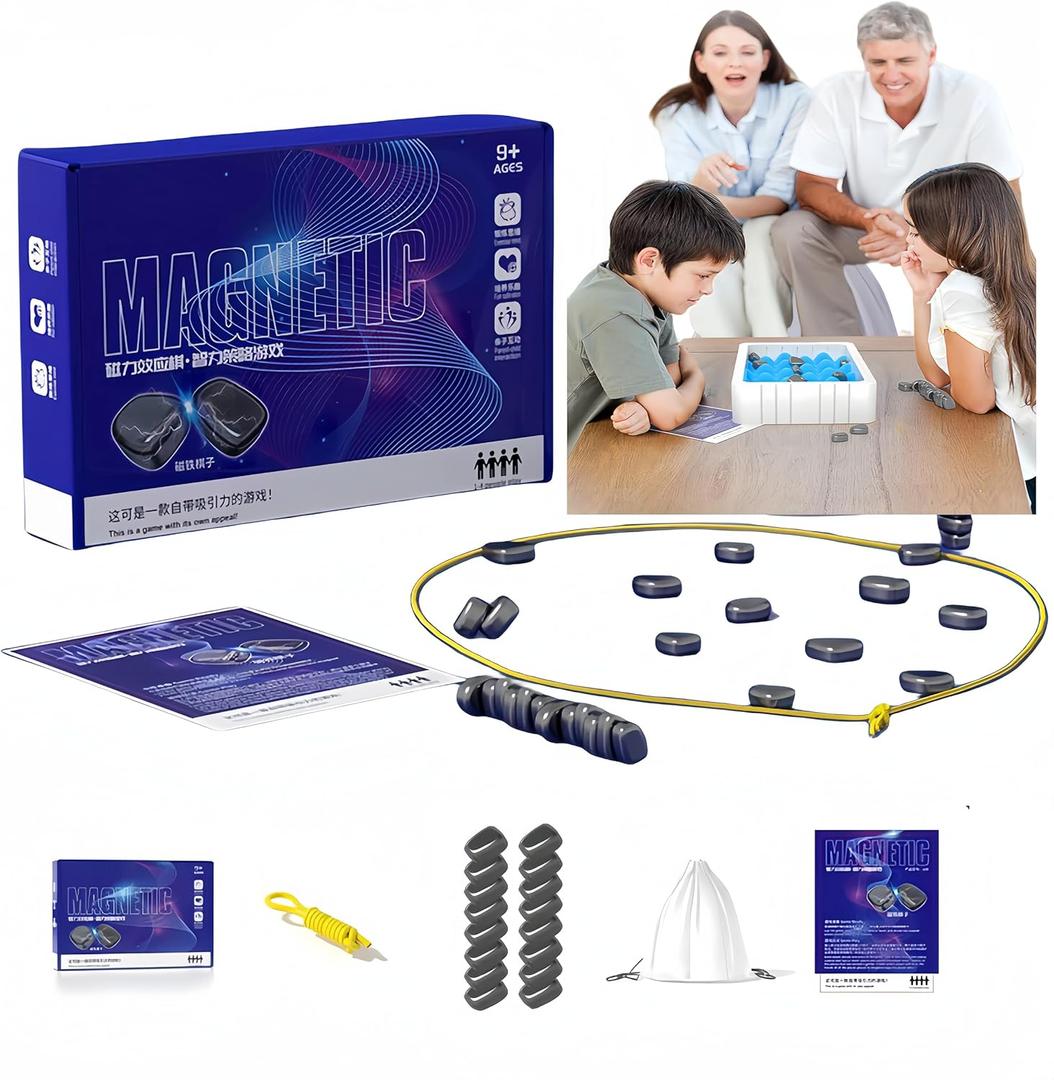 2024 New Portable, Magnetic Chess Game, Intellectual Battle Game, Strategy Game for Children and Adults, Fun Family Party Game, Multiplayer Magnetic Board Game,Fun Puzzle Gift (Set B)