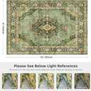 Deerly Green Rug 8x10 Area Rug for Living Room Bedroom Washable Rugs Large Boho 8x10 Rug for Dining Room Carpet Non-Slip Distressed Carpet Rugs Print Floor(Border Green)
