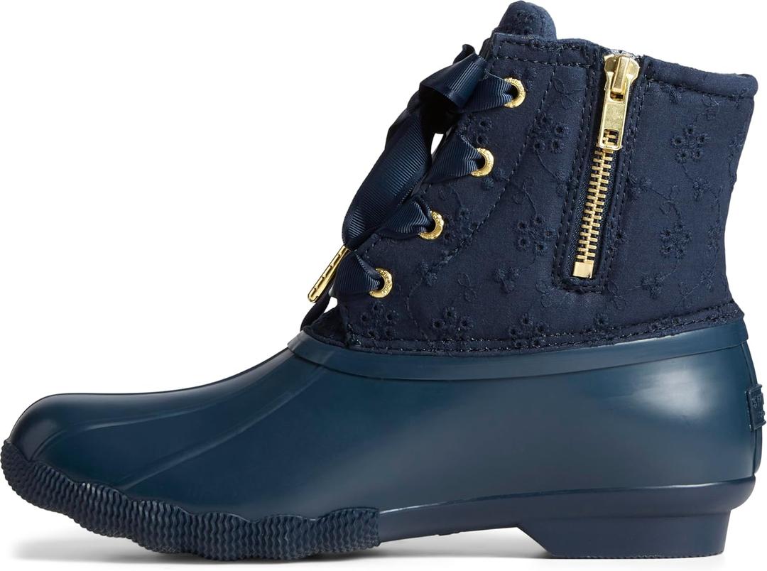 Women's Saltwater Seasonal Rain Boot (7, Navy Eyelet)