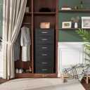 BOLUO Stackable Storage Drawers Closet Organizers and Storage Fabric Black 2 Drawer Dresser for Bedroom Modern