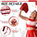 12 Pack Cheer Gifts Cheerleader Girl Hair Ties Bracelets with Organza Bags Elastic Glitter Bands Cheerleading Team Spirit Accessories Cheer Ponytail Holder for Girls Women Christmas Favor(Red)