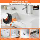 Drain Snake, Drain Auger with Drill Attachment, 25 Feet Plumbing Snake Auto Feed Flexible Hair Drain Clog Remover for Kitchen, Bathrom and Shower Sink with Gloves