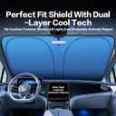 Windshield Sun Shade for Fit Nissan Rogue 3rd Gen.2021-2025 Foldable Sunshade with Titanium Silver & Ice Blue Layer, UPF50+ Car Window Shade