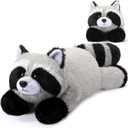 HyDren 18 Inch Raccoon Stuffed Animal 1.5 Lbs Weighted Soft Cuddly Realistic Raccoon Body Pillow Hug Sleeping Fluffy Plush Toys for Kids Birthday Gift Woodland Party Decor