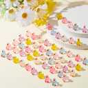 60 Pcs Mini Figurine Bulk Glow in The Dark Resin Miniature Silly Goose Table Desk Decoration Micro Tiny Animal Ornament for Shower Landscape Cake DIY Craft Accessories