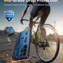 FNTCASE for Samsung Galaxy S24-Ultra Case: Military Grade Drop Proof Protection Cases with Kickstand | Shockproof Rugged Hard Phonecase Heavy Duty Matte Textured Protective Cover - 6.8 Inch Blue
