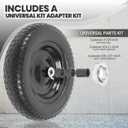 AR-PRO 4.80/4.00-8" Flat Free Tire and Wheel - 14.5" Solid Wheelbarrow Tires with 3" -7" Centered Hub and 5/8" Extra 3/4"Bearings - Universal for 4.80-8 4.00-8 4.00-6 3.50/3.00-8 Wheelbarrow Wheels