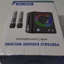 Karaoke Machine, Portable Bluetooth Karaoke Speaker with 2 Wireless Microphones, PA System for Adults Kids with LED Lights & Echo Adjustment, Supports TWS/TF/USB/AUX for Home Party (T03-2 MICS)