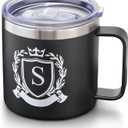 Personalized 14 Oz Insulated Coffee Mug with Lid Travel Large Cup Men Happy Retirement Gifts 2024 Cool Funny Best Unique Police Boss Doctors Military Teacher Army Librarian Air Force Golf, Small