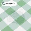 misaya Round Fitted Tablecloth with Elastic Edge, Buffalo Plaid Waterproof Vinyl Flannel Backed Table Cloth Cover Fits 45"-56" Round Tables for Dinner, Outdoor, Picnic, Sage Green White Check