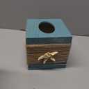 Summer Beach Tissue Box Cover Rustic Blue Wood Tissue Box Cover, Beach Decor, Coastal Decor, Farmhouse Bathroom Accessories Starfish Decor Tissue Holder with Slide-Out Bottom Panel for Home
