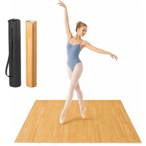 Rocalt Marley Dance Floor 6 ft x 4 ft, Portable PVC Dance Mat | 4.5mm thick PVC, waterproof top, non-slip backing, carry bag, roll-up setup for ballet, jazz, and home studio