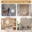 6Pcs Folding Coat Hook, Heavy Duty Wall Hooks Made of Zinc Alloy, Fold Up Hooks for Bathroom, Closet, Entryway, Pool and Kitchen, Easy Install with Screws (Gold)