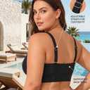Plus Size Bikini Top Only - Women Swim Bra Lace Up Swimsuit Top V Neck Bathing Suit Tops for Large Bust Swimwear 2025 (Black) 26W