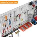 TORACK 109 PCS Pegboard Wall Organizer 4 ft. Garage Metal Pegboard Utility Tool Storage Kit w/Toolboard Hooks & Pegboard Hooks Accessories, Wall Mounted Storage Bins & Shelf
