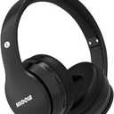 MIDOLA Kids Headphones Bluetooth 5.3 Wireless 60H Play Time Volume Limit 85/110dB Over Ear Foldable Protection Headset/Wired AUX Cord Mic for Child Boy Girl Travel School Phone Pad Tablet Black