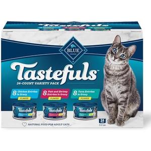 Blue Buffalo Tastefuls Flaked Wet Cat Food Variety Pack, Made with Natural Ingredients, Best By: 2028 April 1