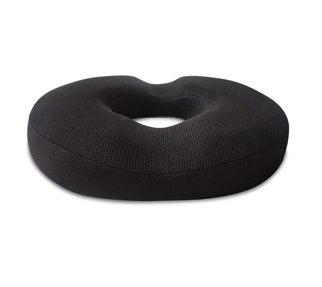 The White Willow Donut Pillow for Tailbone Pain-Coccyx Seat Cushion for Chair-Hemorrhoid & Piles Pillow-Car Seat Donut Cushion-Soft Memory Foam Orthopedic Coccyx Ring Pillow-Below 60KG-Black