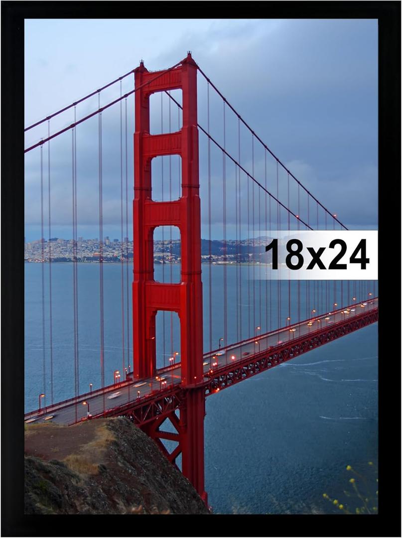 BESCRCL 18x24 Frame Wall Hanging Photo Frame, 18 x 24 Poster Frame Black, 1 Pack