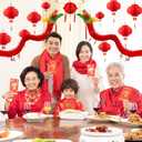 23Pcs Chinese New Year Decorations 2026 with 2 3D Dragon Decorations and 1 Red Ball and 20 Chinese New Year Plastic Lanterns for Chinese Spring Festival Party Decorations