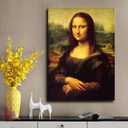 Mona Lisa by Leonardo DaVinci Canvas Wall Art Classic Painting Reproduction Vintage Artwork Print Framed Art for Wall Decor 24"x36"