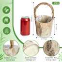 LemonRoad 2 Pcs Flower Girl Basket Retro Wooden Bark Style Small Baskets with Handles for Wedding Floral Decoration Wedding Flowers Candy Storage and Home Decoration (Mini)