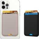 iLodn Magnetic Wallet Compatible with MagSafe for iPhone 17 16 15 14 13 12 Pro Max Air Plus Model, Mag 3 Safe Card Holder Stick on Accessories for Apple Cell Phone & Case, Black&Baby Pink