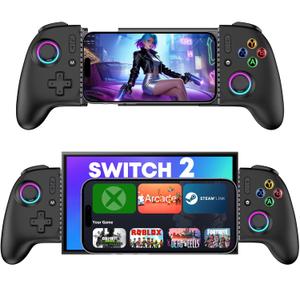 Anti-Drift & Fast-ConnectWireless Gaming Controller for iPhone/Android, Hall Joystick&Trigger Bluetooth Phone Controller, Handheld Game Console Quality - For Cloud Gaming,Genshin Impact,Roblox,Call of Duty (Black)