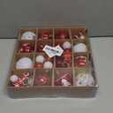 Christmas Balls Ornaments, 44 Packs Red White Xmas Tree Decoration, Shatterproof Christmas Tree Decorations, Glittering Hanging Ball for Winter Holiday New Year Party Decoration Assorted Sizes