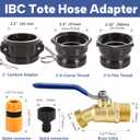 Ceaeso IBC Tote Hose Adapter, 2" Camlock Adapter for 275-330 Gallon IBC Tote Tank with 2 Size Cam Groove Fittings (2" Coarse and 2" Fine), Camlock Fittings to 3/4" Garden Hose Male Thread