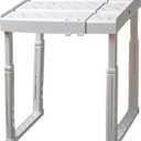 Piffny Locker Organizer Shelf Adjustable Width and Height, Ideal Locker for School, Office, and Gym Lockers (White)