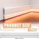 Briwooody 6 Pcs Baseboard Molding with LED Duct 2.6FT/0.8M White Baseboard Molding for Wall Skirt Lighting Channel Skirtingboard Fits for Your Choice of LED Strips (Classic)