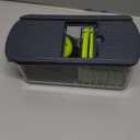 Ourokhome Mandolin Slicer for Kitchen Food, Hand Safe Vegetable Shredder with 6 Mandoline Blades, Veggie Waffle Cutter for Potato, Carrot, Zucchini, Onion, Essential Kitchen Gadgets (6 in 1, Gray) (Green)