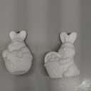 RoundFunny 24 Pcs Easter Ceramic Painting Kit Ready to Paint Your Own Bunny Statues Bulk 3D Hanging Bunny Ornament Kits for Easter Basket Stuffers Party Favors DIY Arts Project Decor