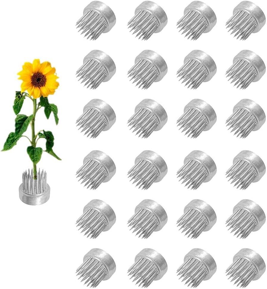 Kenzan Floral Frog 23mm/0.9inch Diameter Ikebana Flower Arranger Holder Stainless Steel Pin for Small Vase (24Pcs)