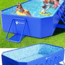 Foldable Pool, Large Non-Inflatable Swimming Pool For Kids,Adult Collapsible Pools Hard Plastic Shell, Oversized Thickened,Portable Folding Kids Pools for Backyard-Mosaic Design-106"x66"x20"